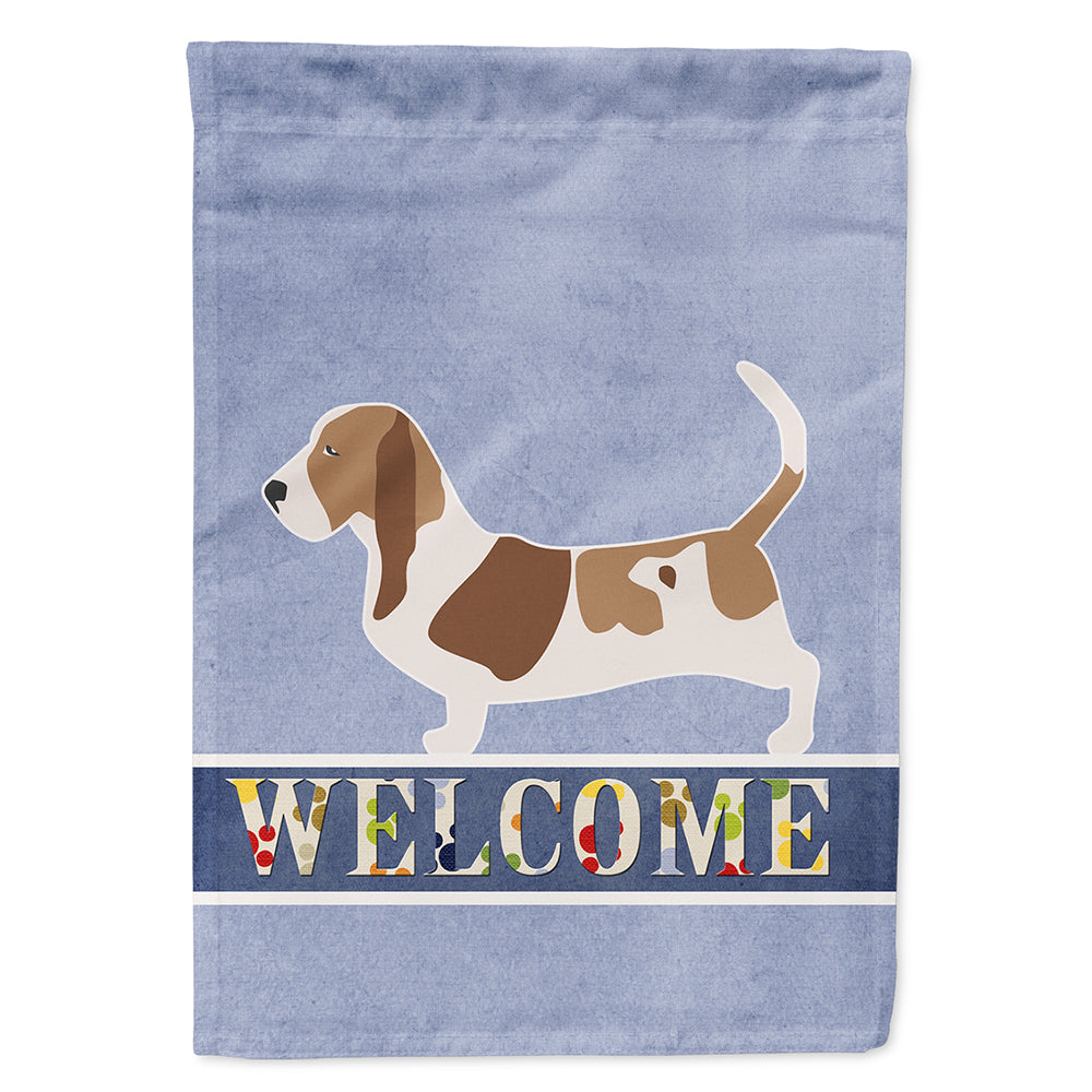 Basset Hound Welcome Flag Canvas House Size BB5506CHF