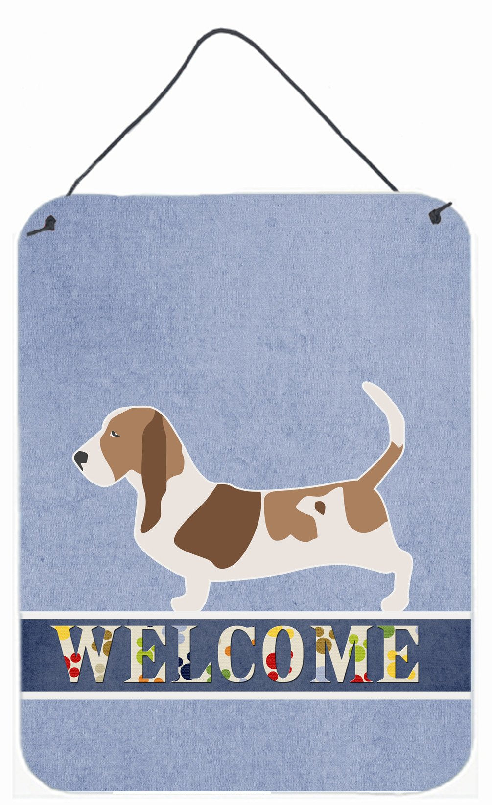 Basset Hound Welcome Wall or Door Hanging Prints BB5506DS1216 by Caroline&#39;s Treasures
