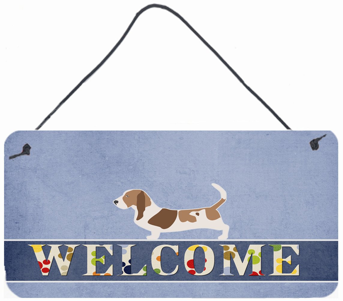 Basset Hound Welcome Wall or Door Hanging Prints BB5506DS812 by Caroline&#39;s Treasures