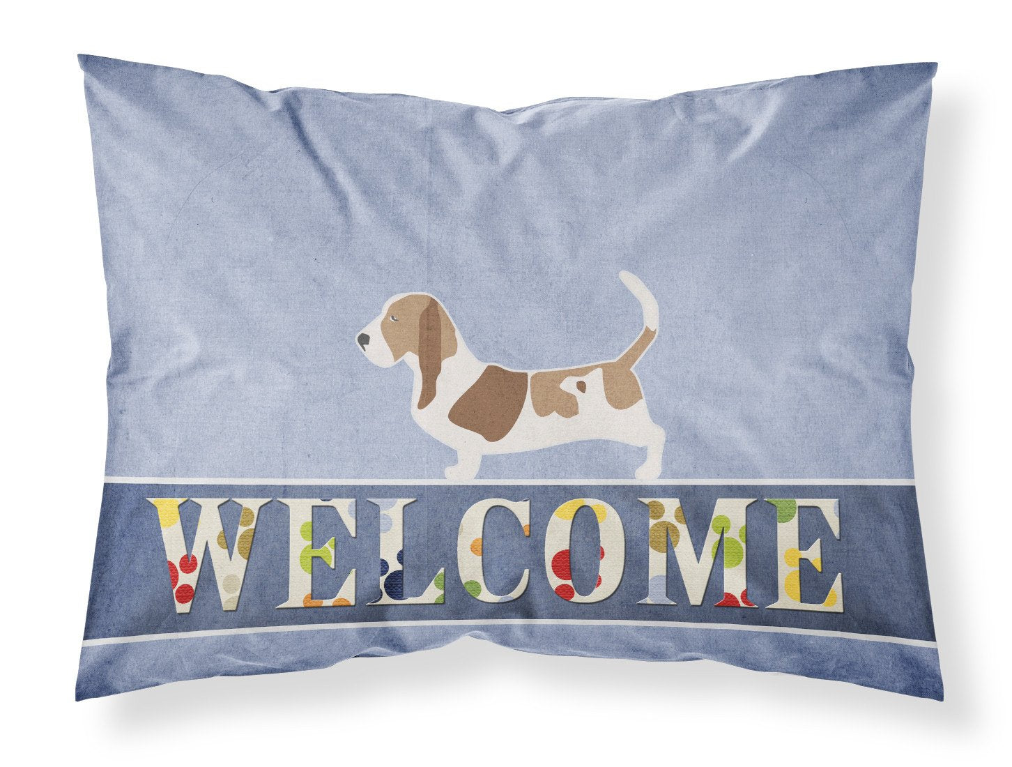 Basset Hound Welcome Fabric Standard Pillowcase BB5506PILLOWCASE by Caroline's Treasures