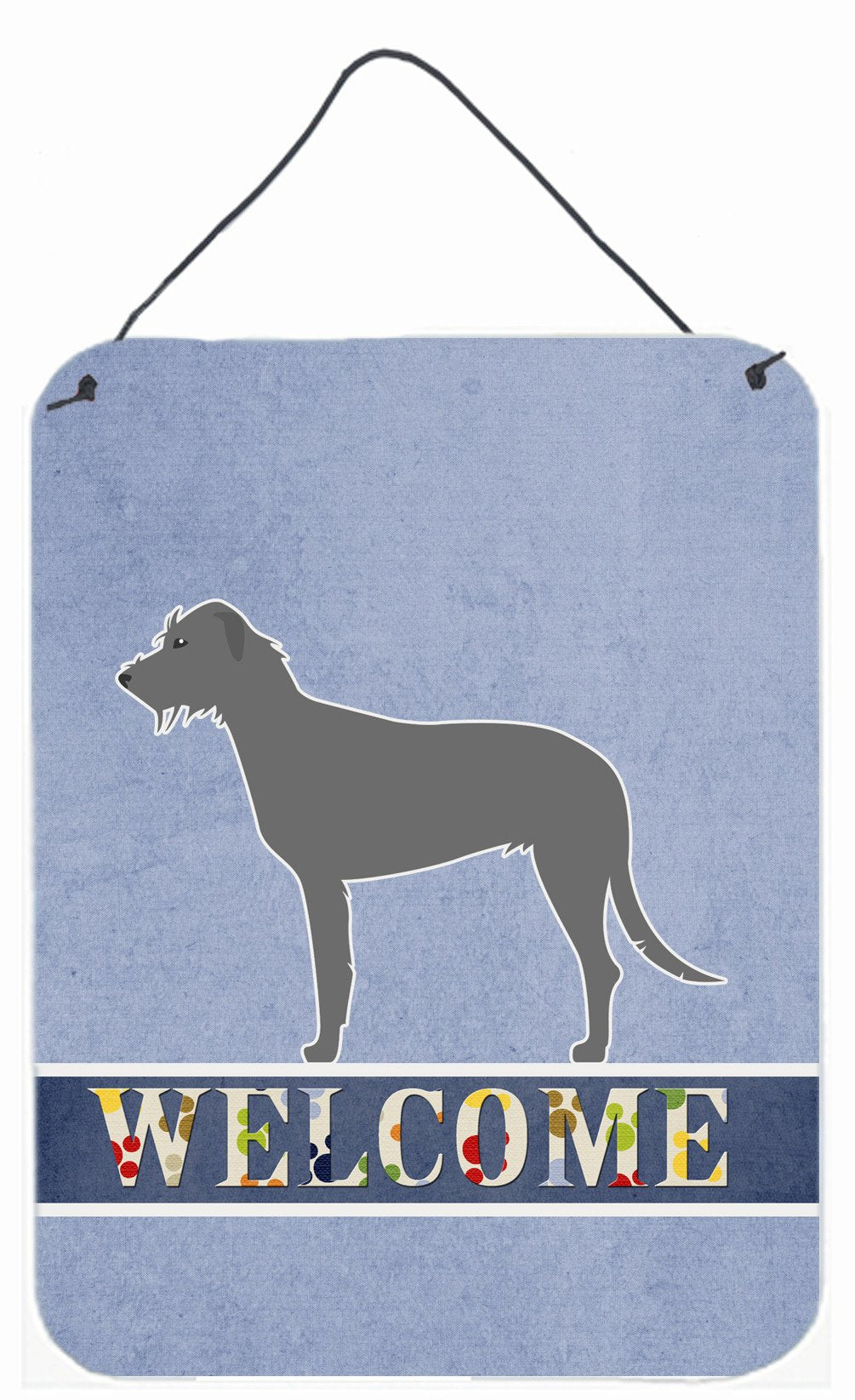 Irish Wolfhound Welcome Wall or Door Hanging Prints BB5507DS1216 by Caroline&#39;s Treasures
