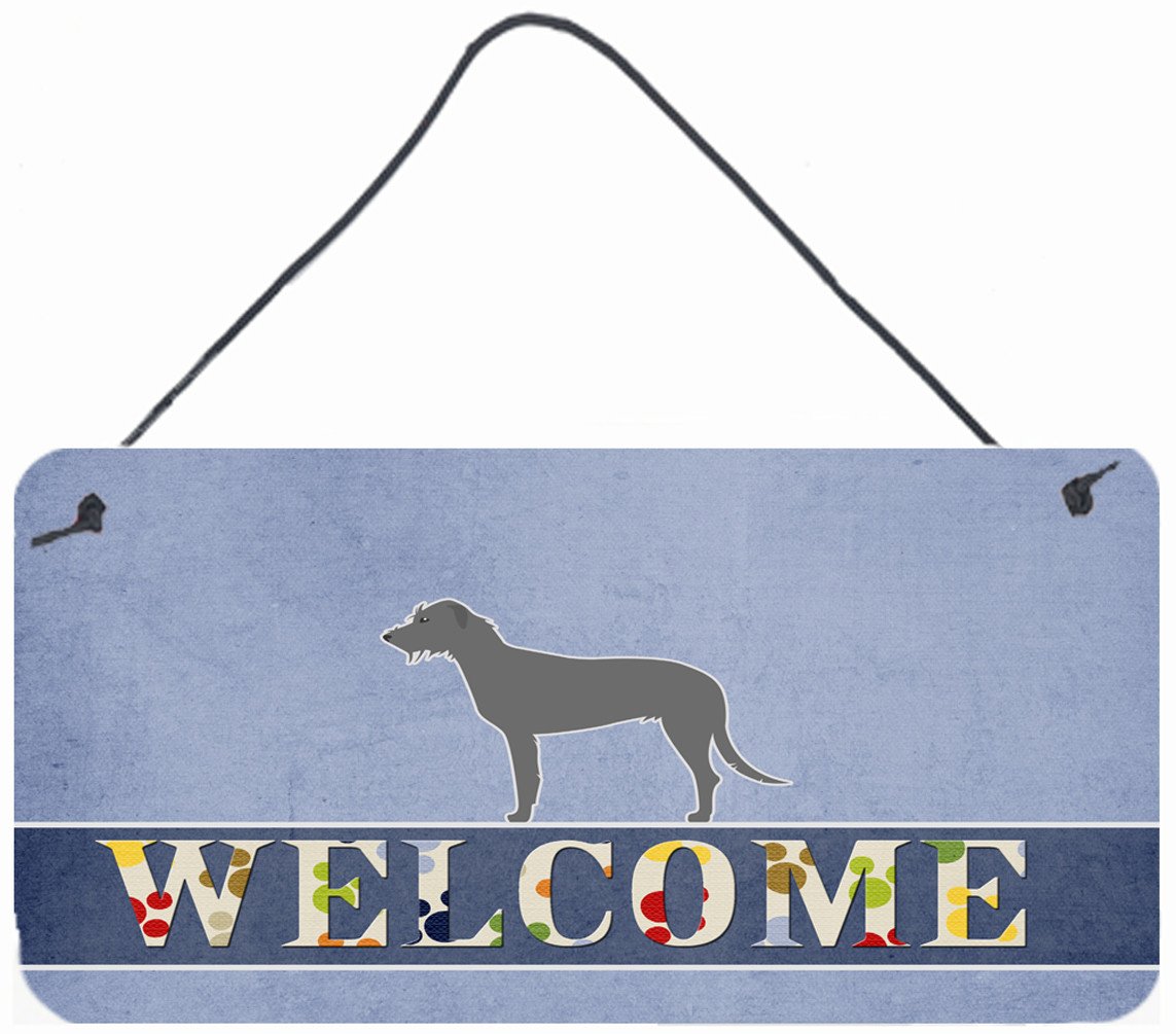 Irish Wolfhound Welcome Wall or Door Hanging Prints BB5507DS812 by Caroline&#39;s Treasures