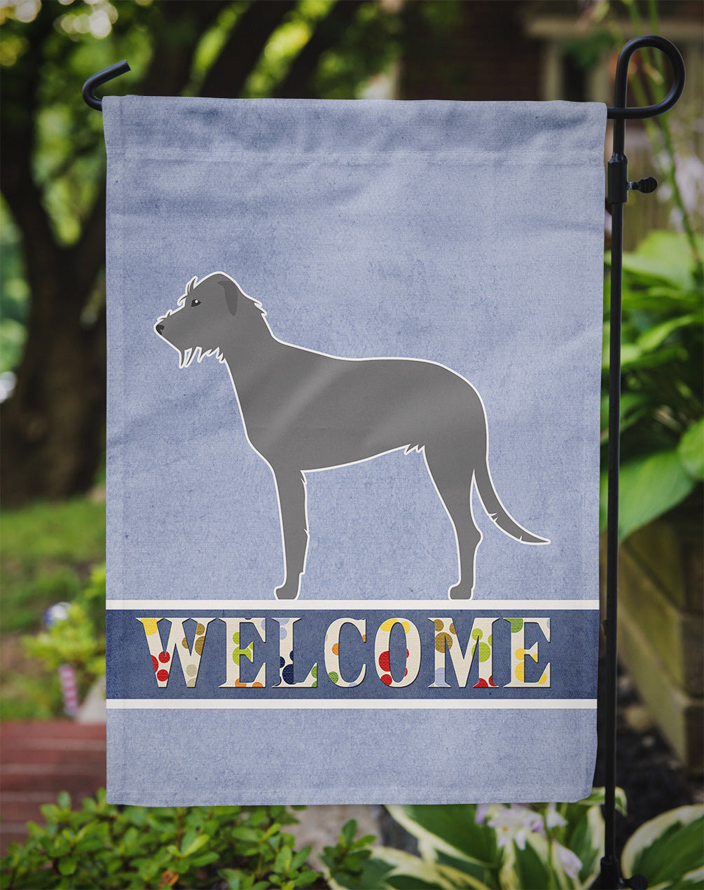 Irish Wolfhound Welcome Flag Garden Size BB5507GF