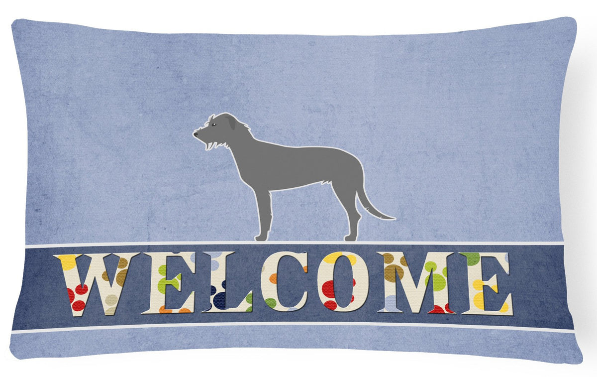 Irish Wolfhound Welcome Canvas Fabric Decorative Pillow BB5507PW1216 by Caroline&#39;s Treasures