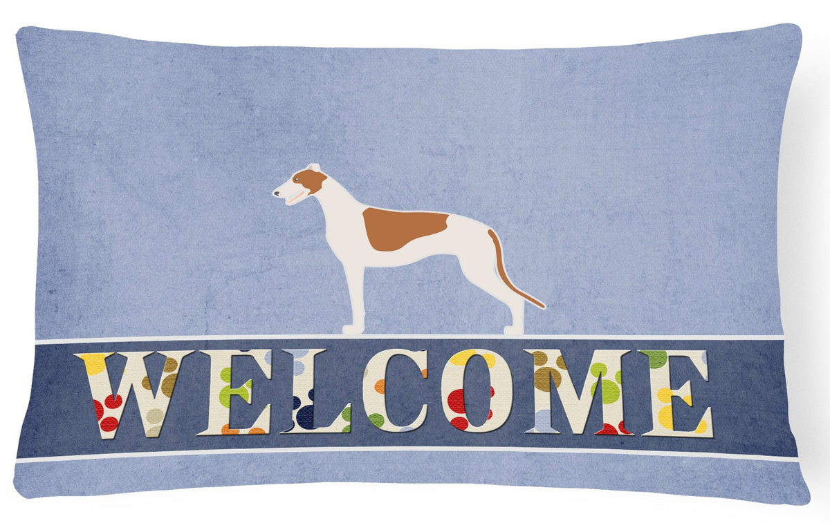 Greyhound Welcome Canvas Fabric Decorative Pillow BB5509PW1216 by Caroline&#39;s Treasures
