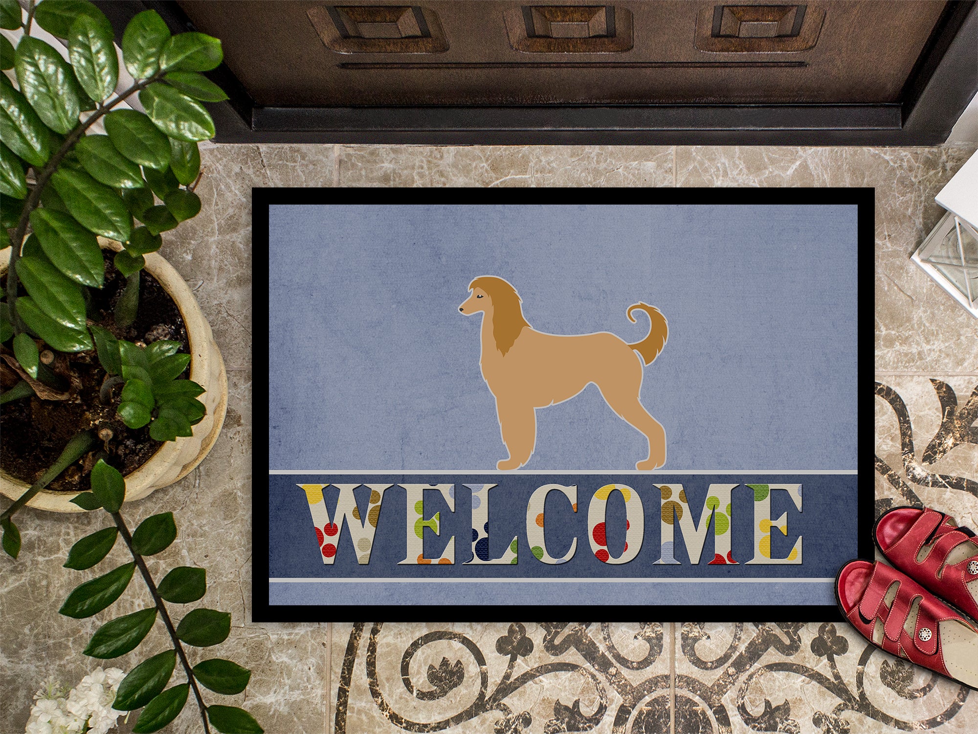 Afghan Hound Welcome Indoor or Outdoor Mat 18x27 BB5510MAT - the-store.com