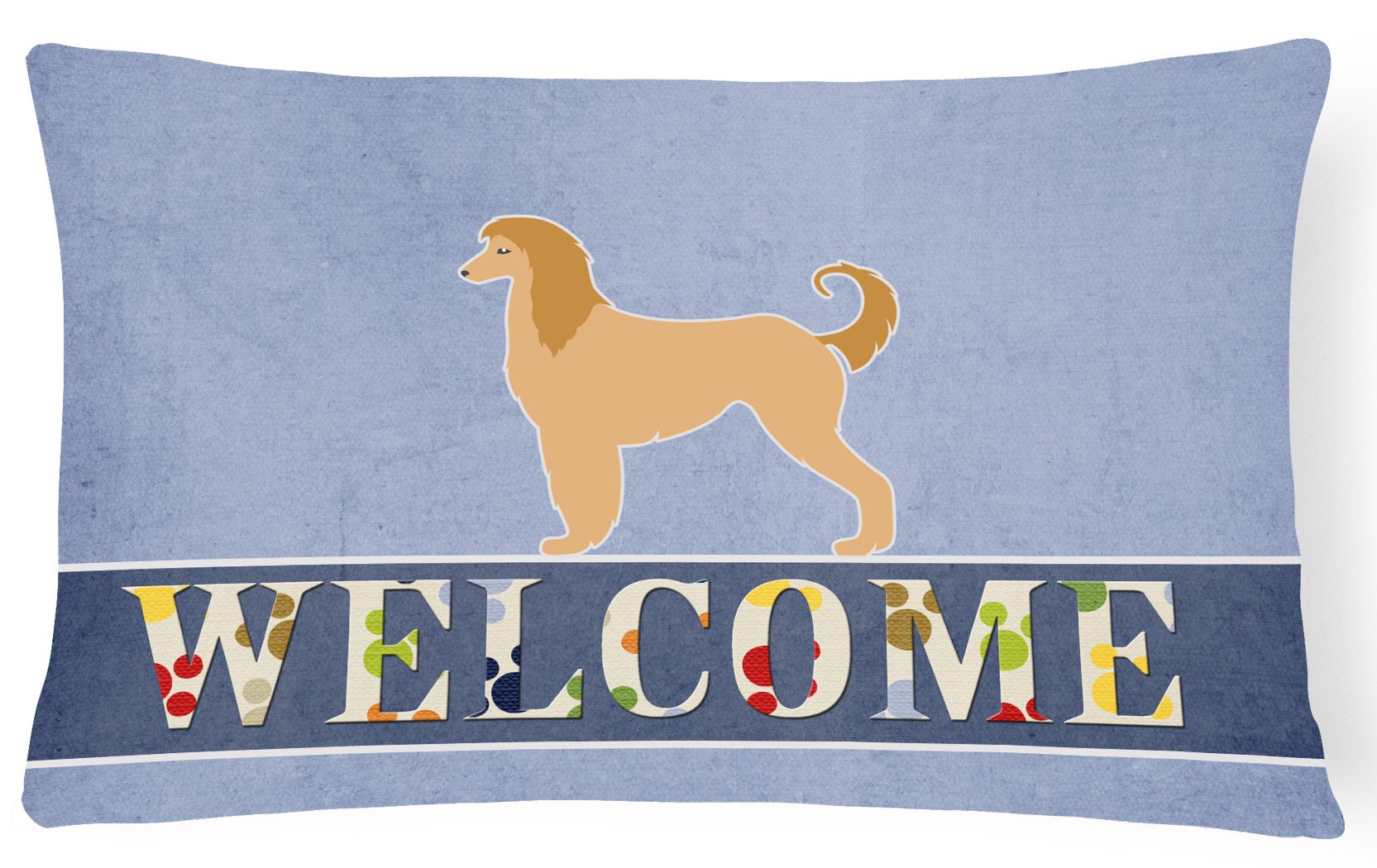 Afghan Hound Welcome Canvas Fabric Decorative Pillow BB5510PW1216 by Caroline's Treasures