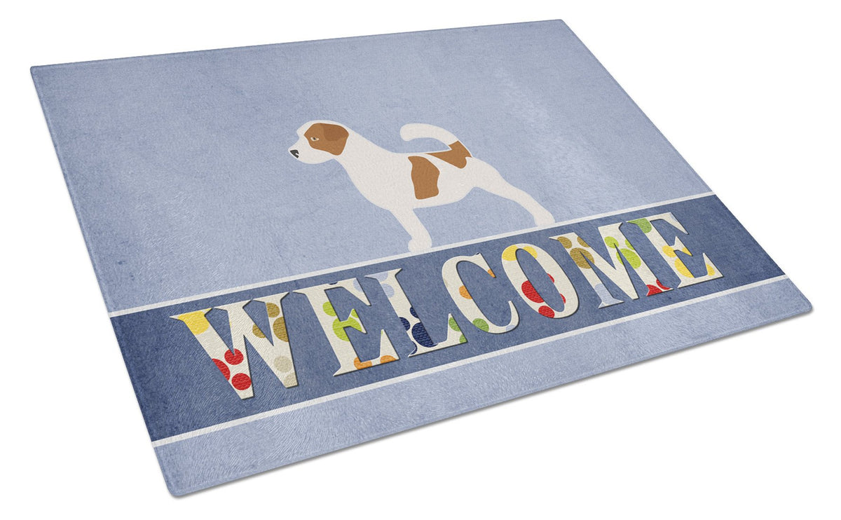 Jack Russell Terrier Welcome Glass Cutting Board Large BB5511LCB by Caroline&#39;s Treasures