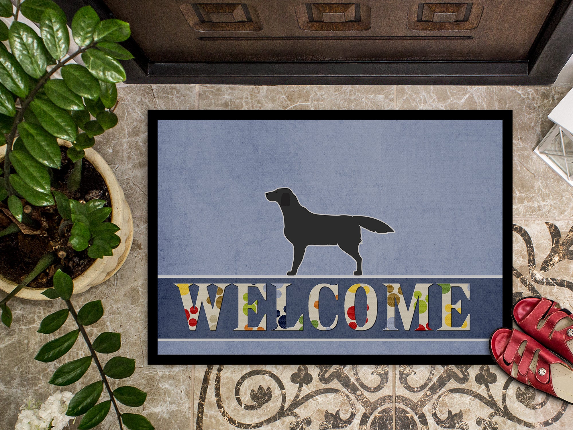 Black Labrador Retriever Welcome Indoor or Outdoor Mat 18x27 BB5512MAT - the-store.com