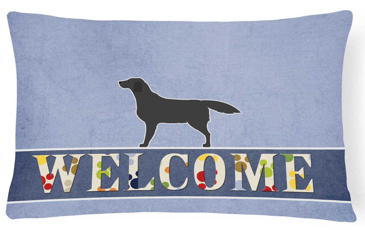 Black Labrador Retriever Welcome Canvas Fabric Decorative Pillow BB5512PW1216 by Caroline&#39;s Treasures