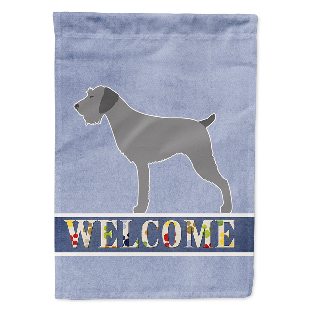 German Wirehaired Pointer Welcome Flag Canvas House Size BB5515CHF
