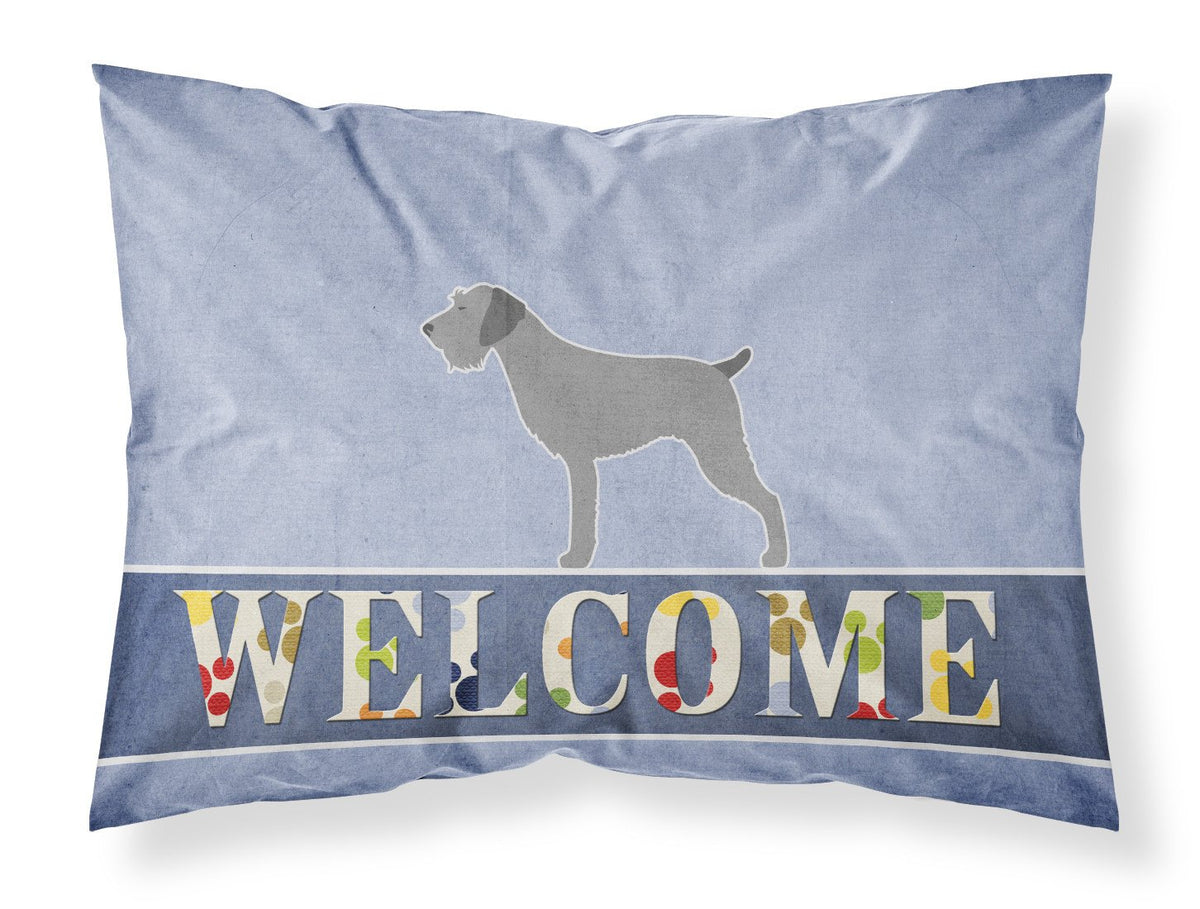 German Wirehaired Pointer Welcome Fabric Standard Pillowcase BB5515PILLOWCASE by Caroline&#39;s Treasures