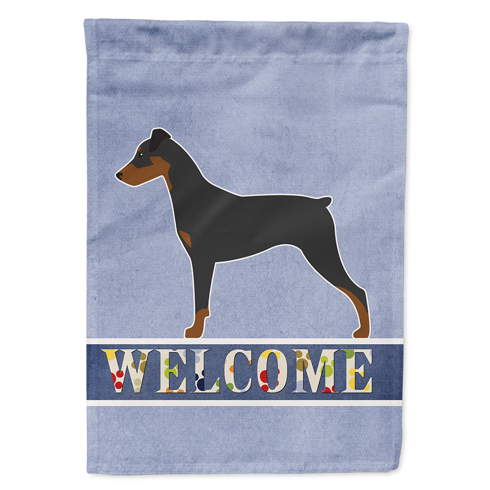 German Pinscher Welcome Flag Canvas House Size BB5517CHF  the-store.com.