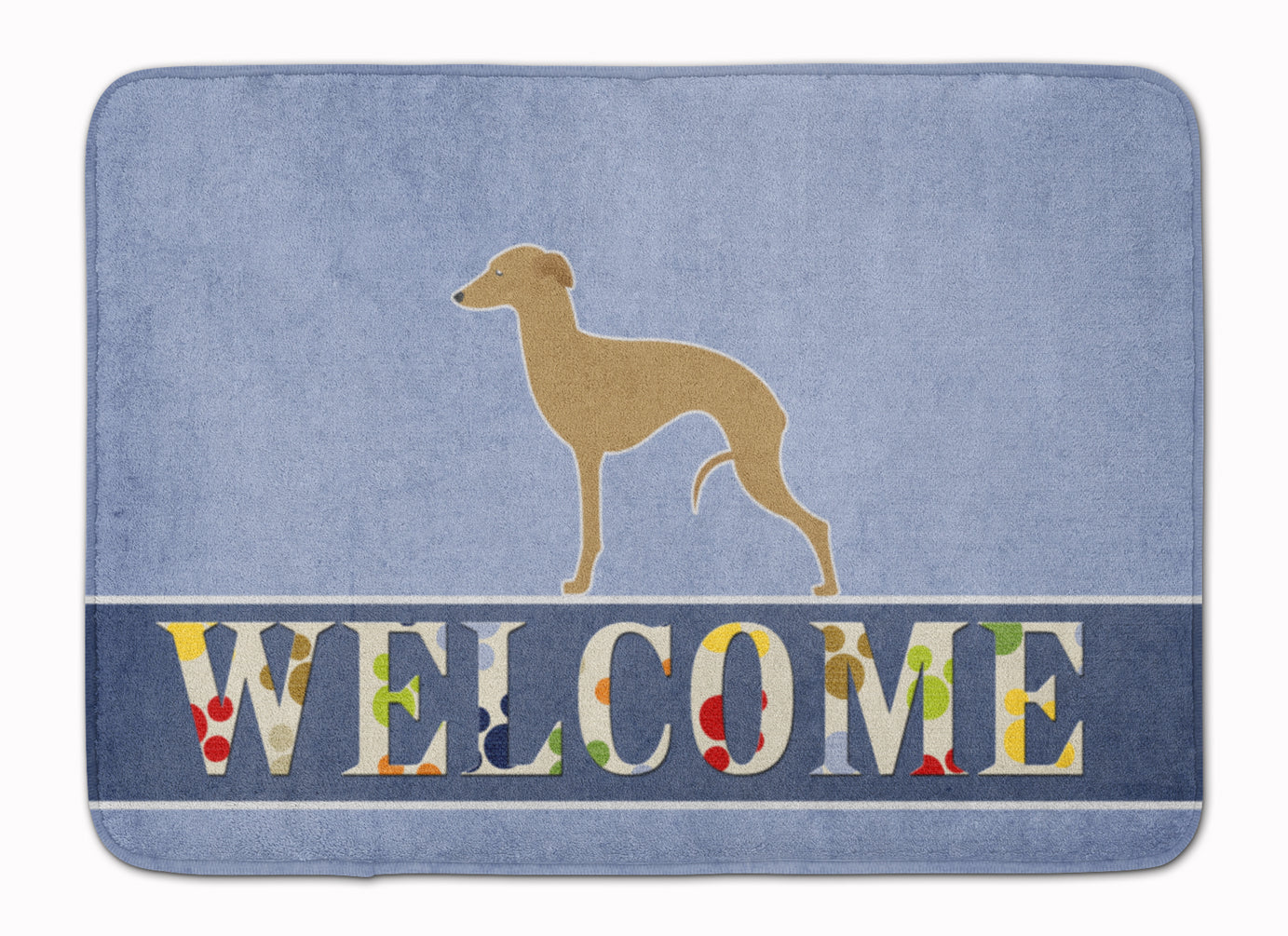 Italian Greyhound Welcome Machine Washable Memory Foam Mat BB5518RUG - the-store.com