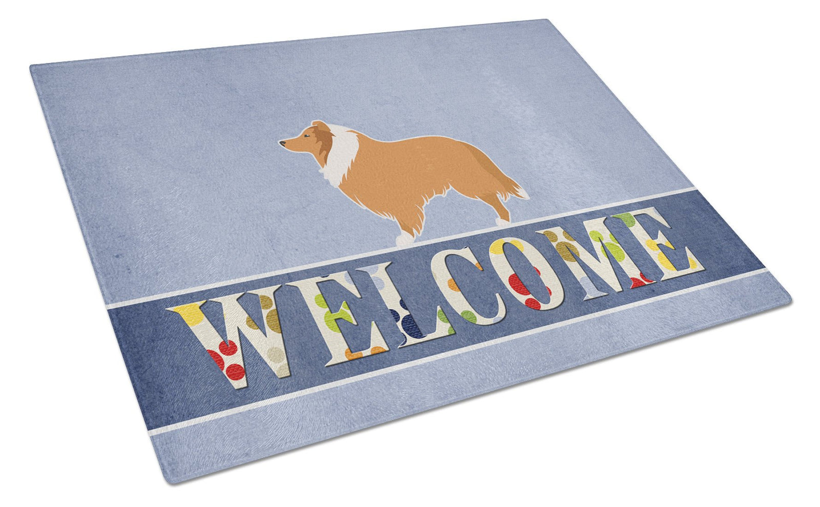 Collie Welcome Glass Cutting Board Large BB5520LCB by Caroline's Treasures