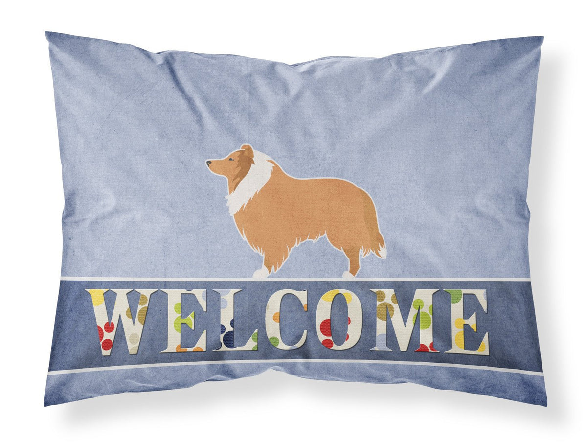 Collie Welcome Fabric Standard Pillowcase BB5520PILLOWCASE by Caroline&#39;s Treasures