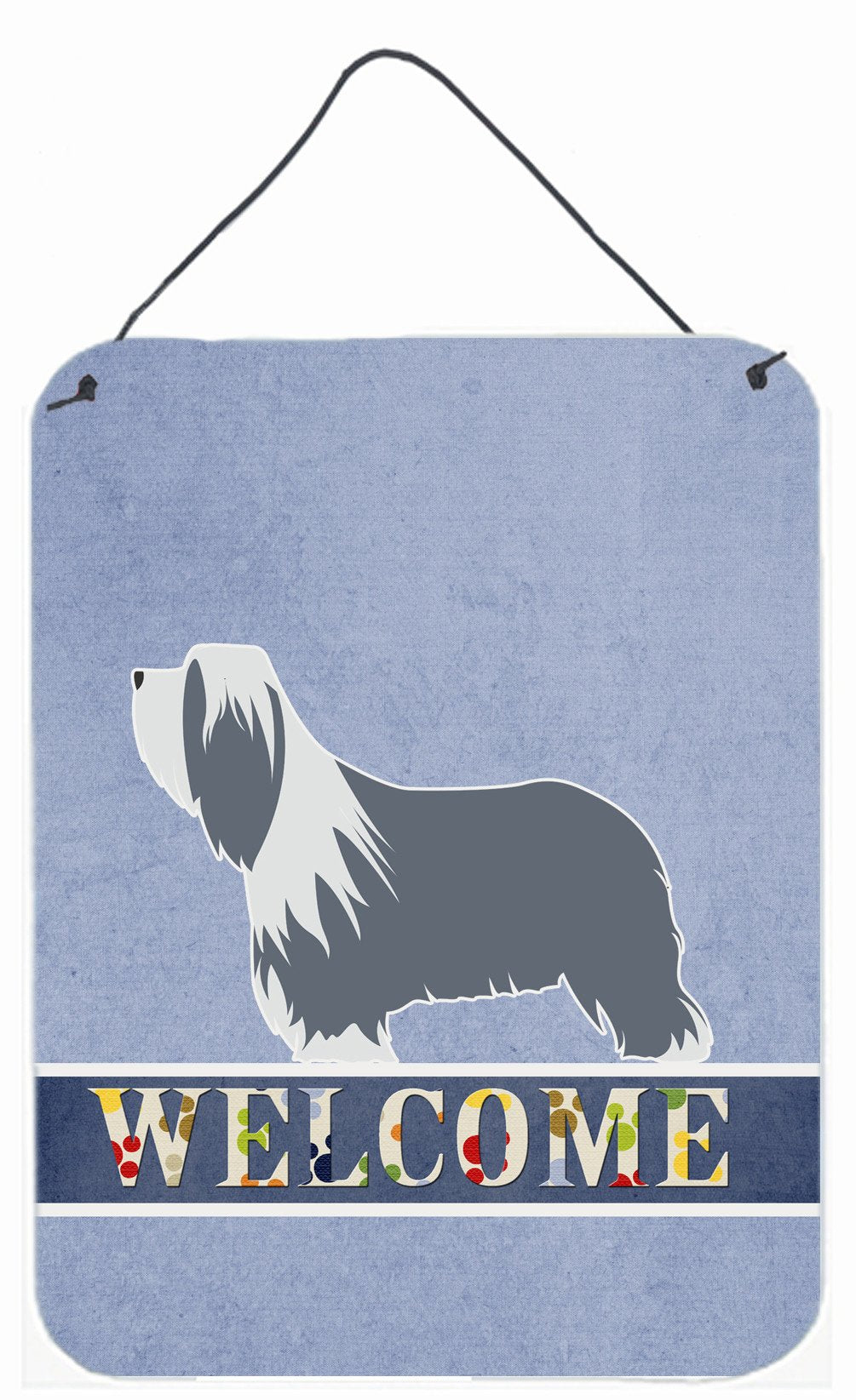 Bearded Collie Welcome Wall or Door Hanging Prints BB5521DS1216 by Caroline&#39;s Treasures