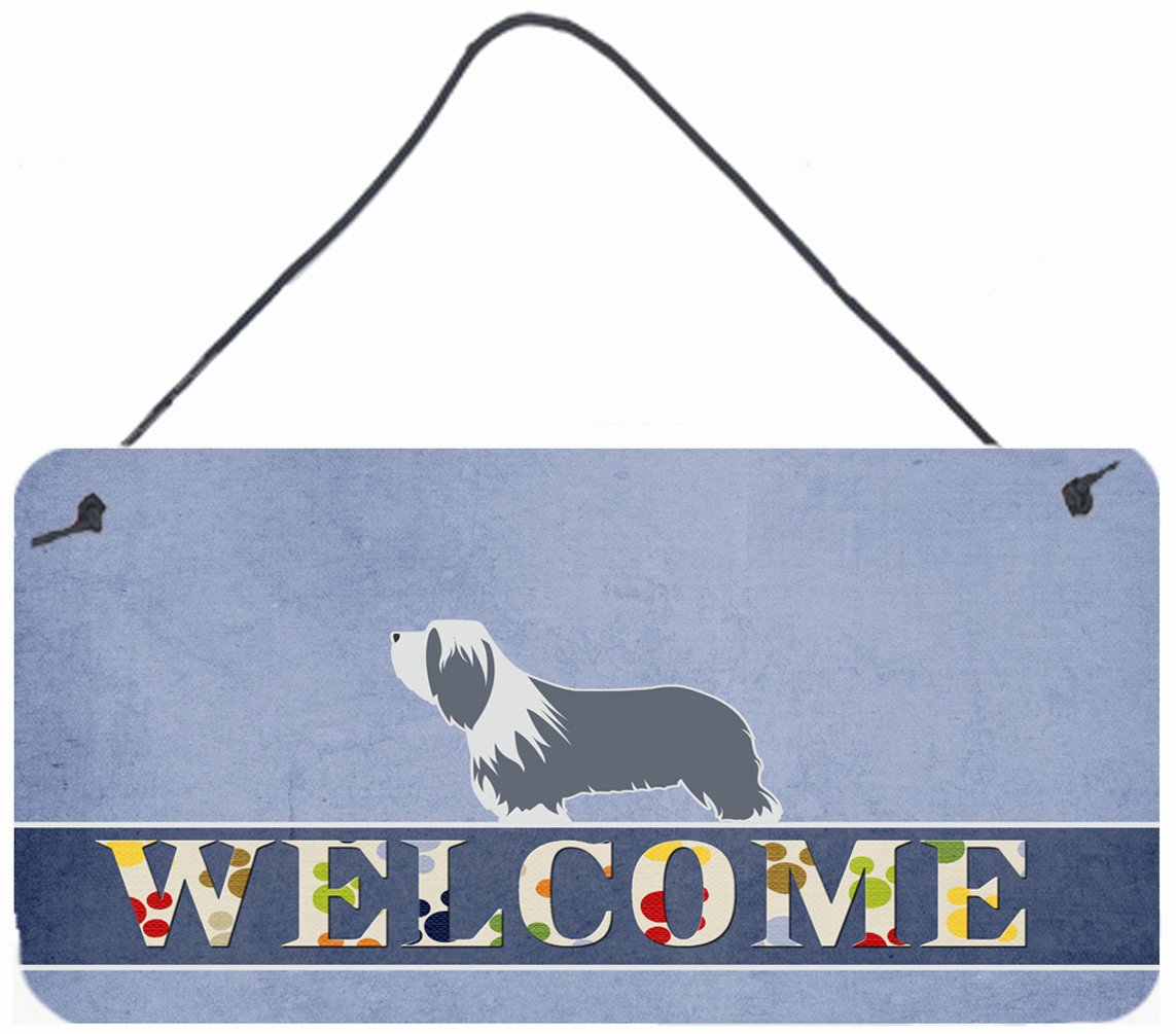 Bearded Collie Welcome Wall or Door Hanging Prints BB5521DS812 by Caroline&#39;s Treasures