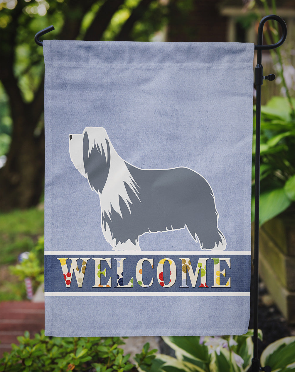 Bearded Collie Welcome Flag Garden Size BB5521GF  the-store.com.