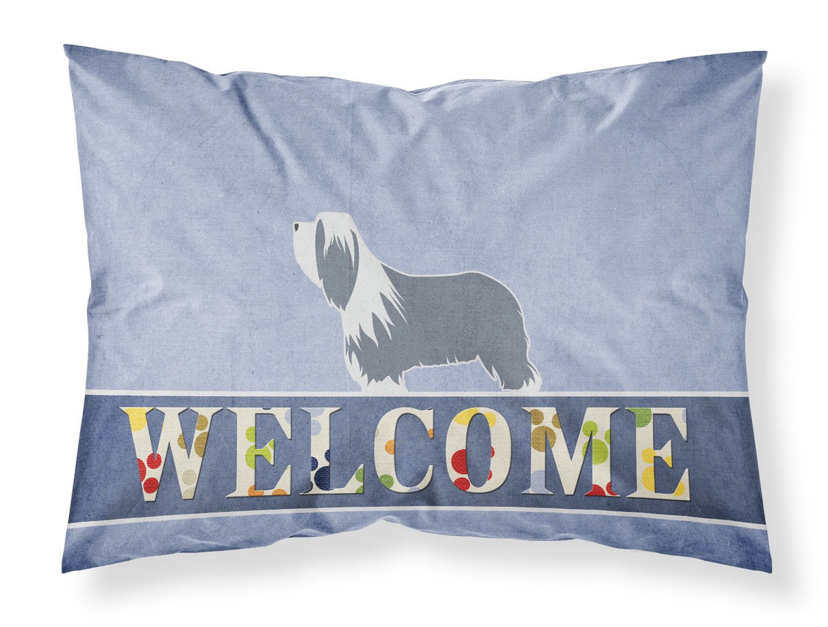Bearded Collie Welcome Fabric Standard Pillowcase BB5521PILLOWCASE by Caroline&#39;s Treasures