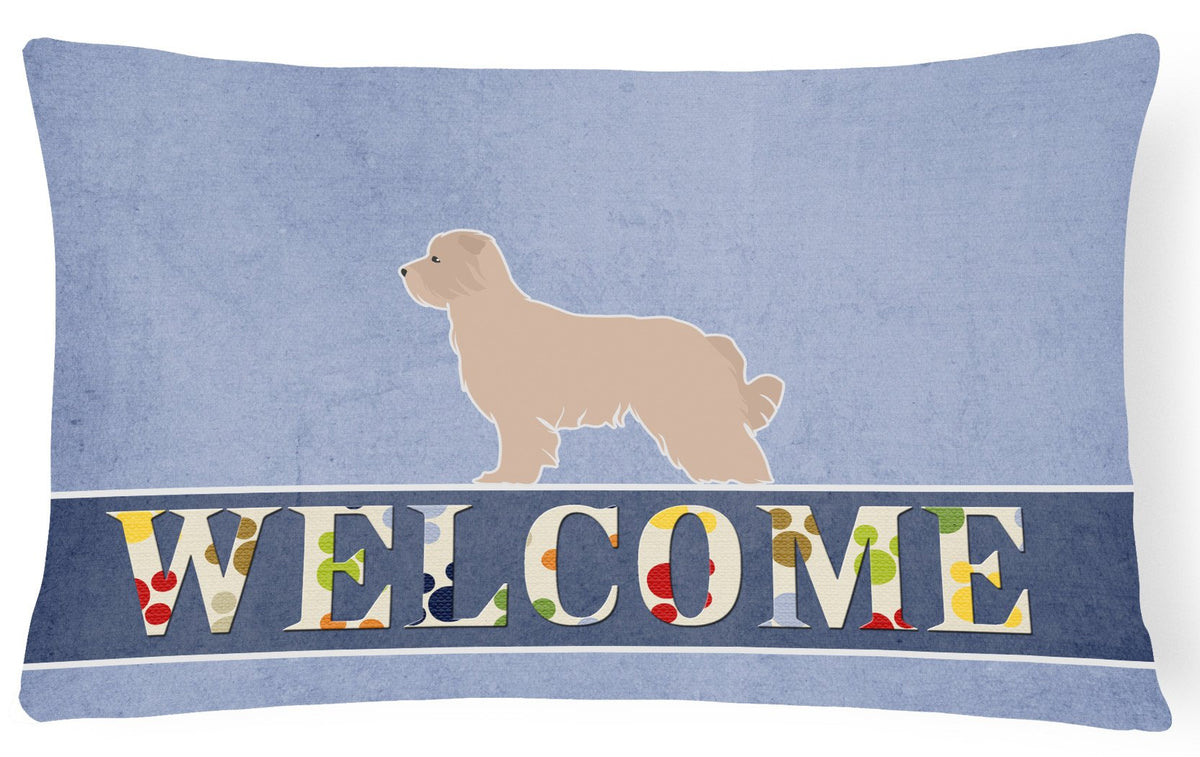 Pyrenean Shepherd Welcome Canvas Fabric Decorative Pillow BB5522PW1216 by Caroline&#39;s Treasures
