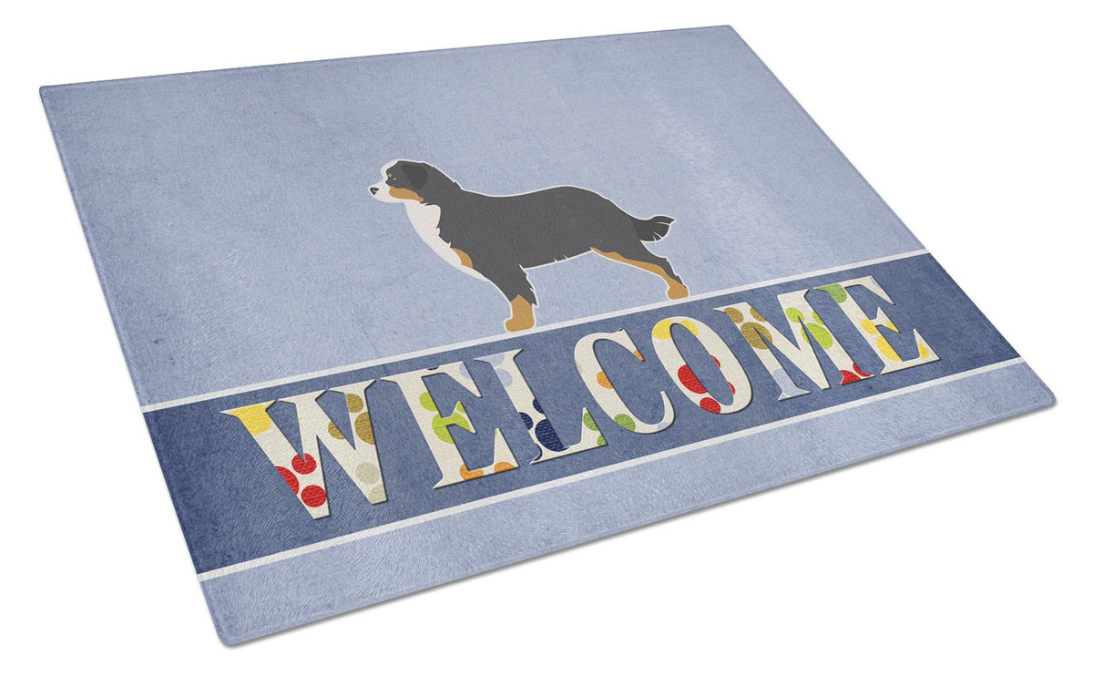 Bernese Mountain Dog Welcome Glass Cutting Board Large BB5523LCB by Caroline&#39;s Treasures