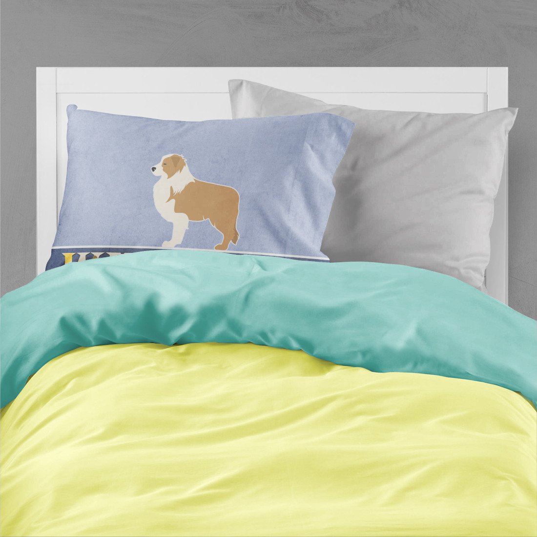 Red Border Collie Welcome Fabric Standard Pillowcase BB5526PILLOWCASE by Caroline's Treasures