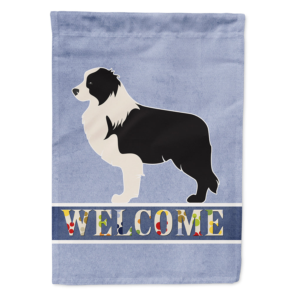 Black Border Collie Welcome Flag Canvas House Size BB5527CHF