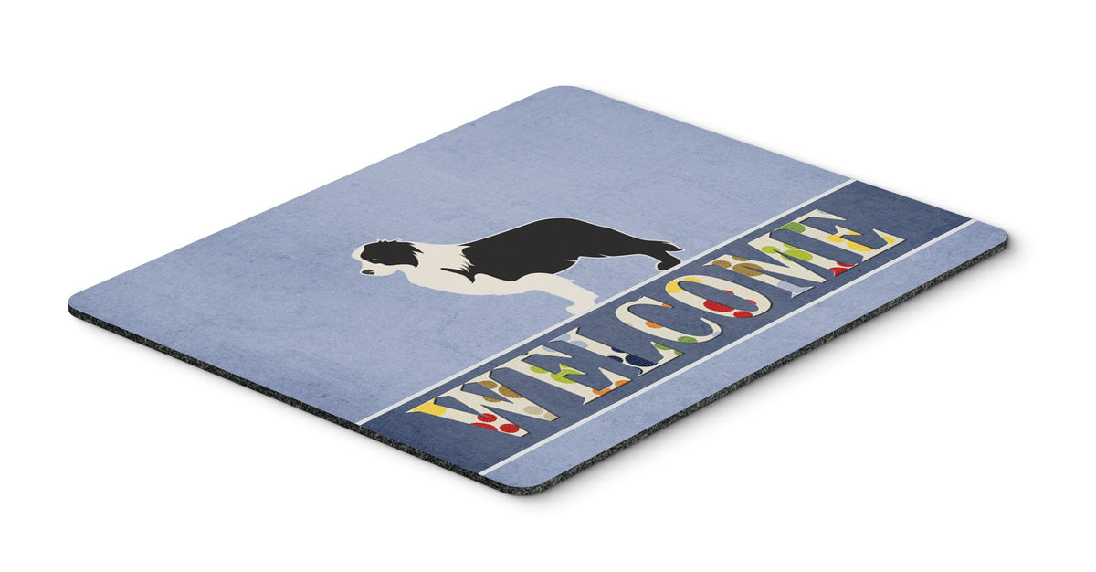 Black Border Collie Welcome Mouse Pad, Hot Pad or Trivet BB5527MP by Caroline&#39;s Treasures
