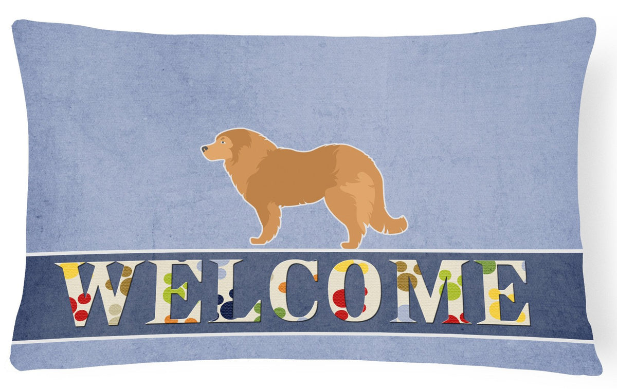 Caucasian Shepherd Dog Welcome Canvas Fabric Decorative Pillow BB5529PW1216 by Caroline&#39;s Treasures
