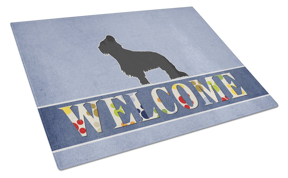 Briard Welcome Glass Cutting Board Large BB5530LCB by Caroline&#39;s Treasures
