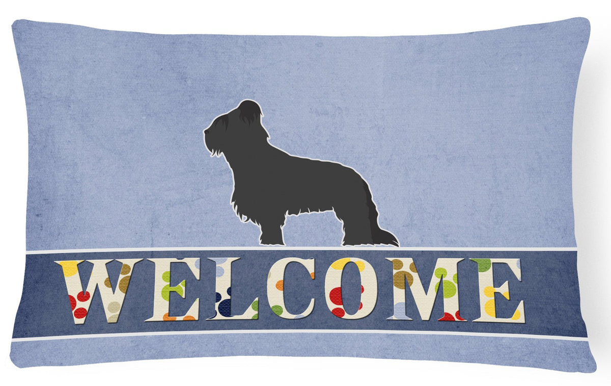 Briard Welcome Canvas Fabric Decorative Pillow BB5530PW1216 by Caroline&#39;s Treasures