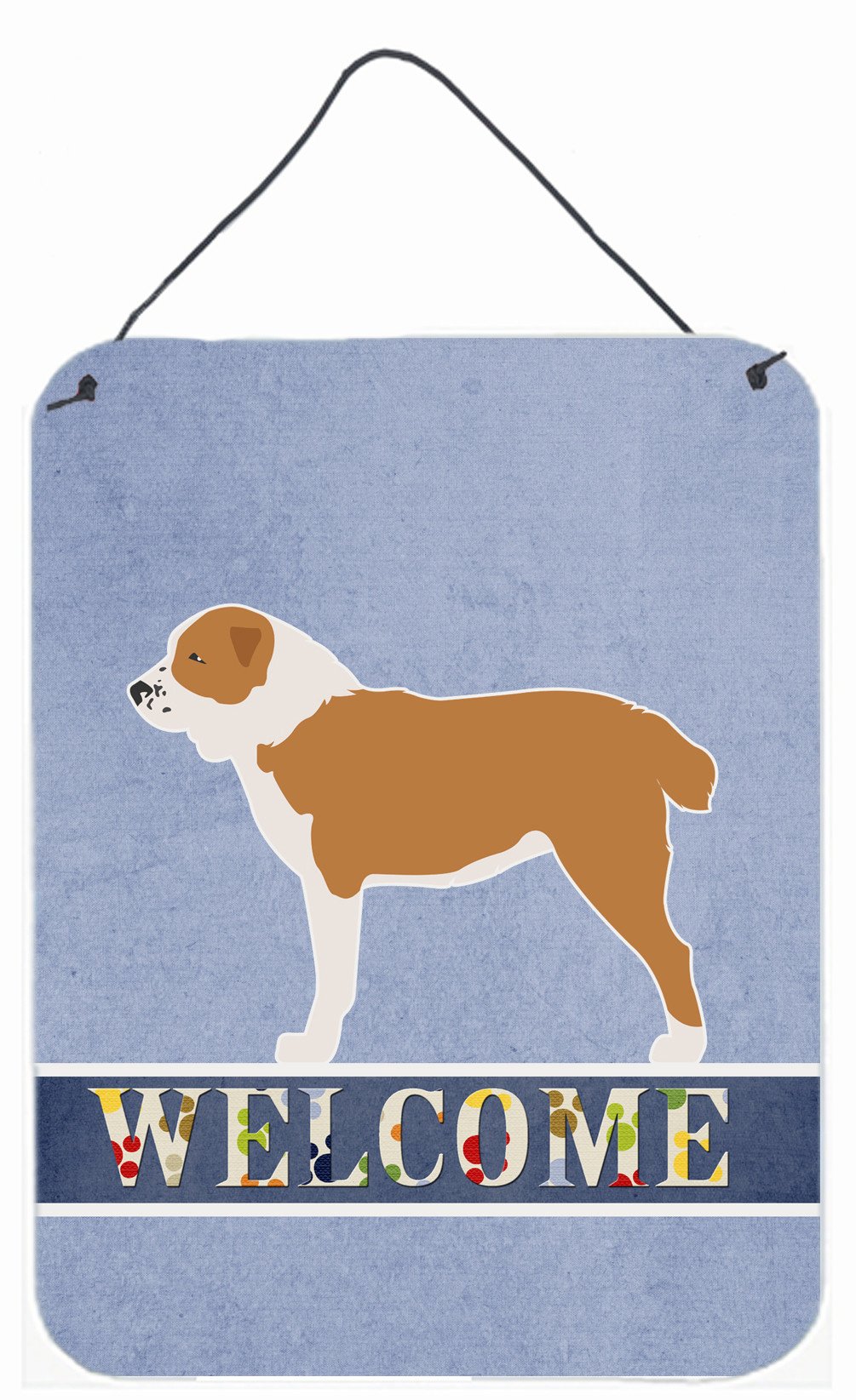 Central Asian Shepherd Dog Welcome Wall or Door Hanging Prints BB5532DS1216 by Caroline's Treasures