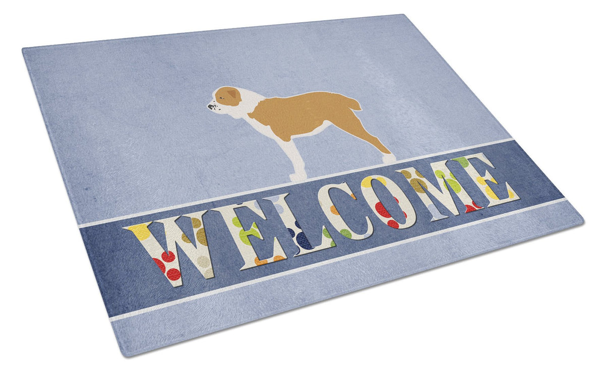 Central Asian Shepherd Dog Welcome Glass Cutting Board Large BB5532LCB by Caroline&#39;s Treasures
