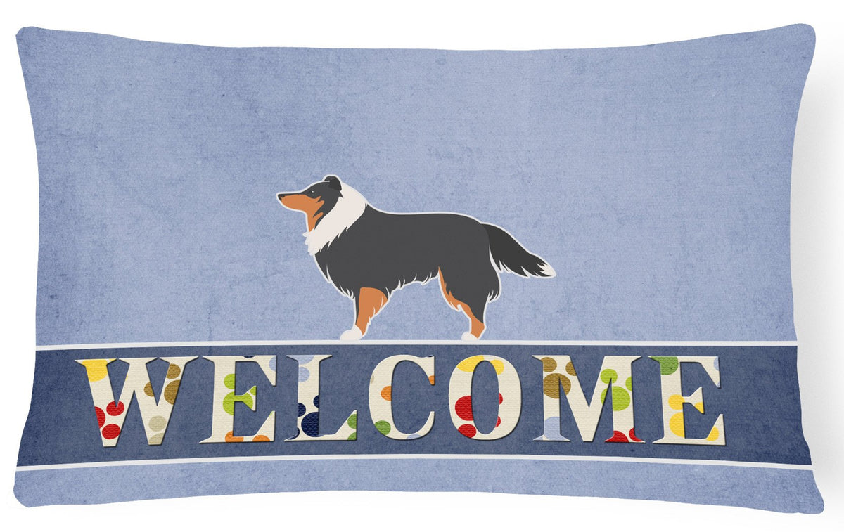 Sheltie/Shetland Sheepdog Welcome Canvas Fabric Decorative Pillow BB5534PW1216 by Caroline&#39;s Treasures