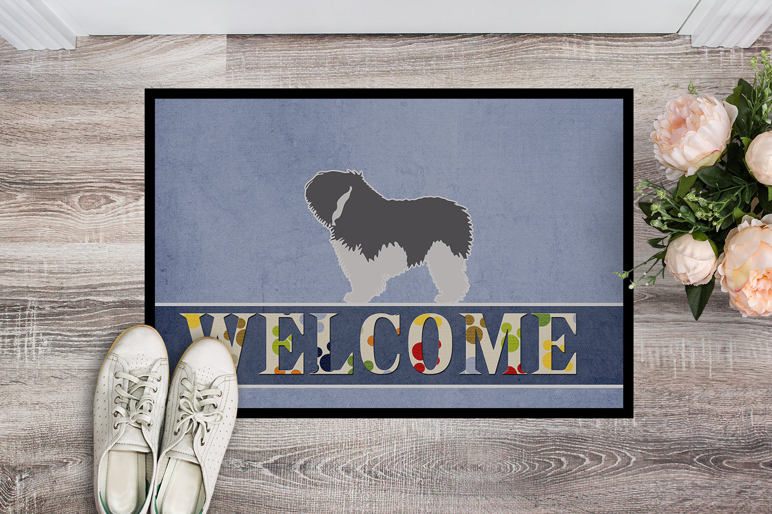 Polish Lowland Sheepdog Dog Welcome Indoor or Outdoor Mat 18x27 BB5536MAT - the-store.com