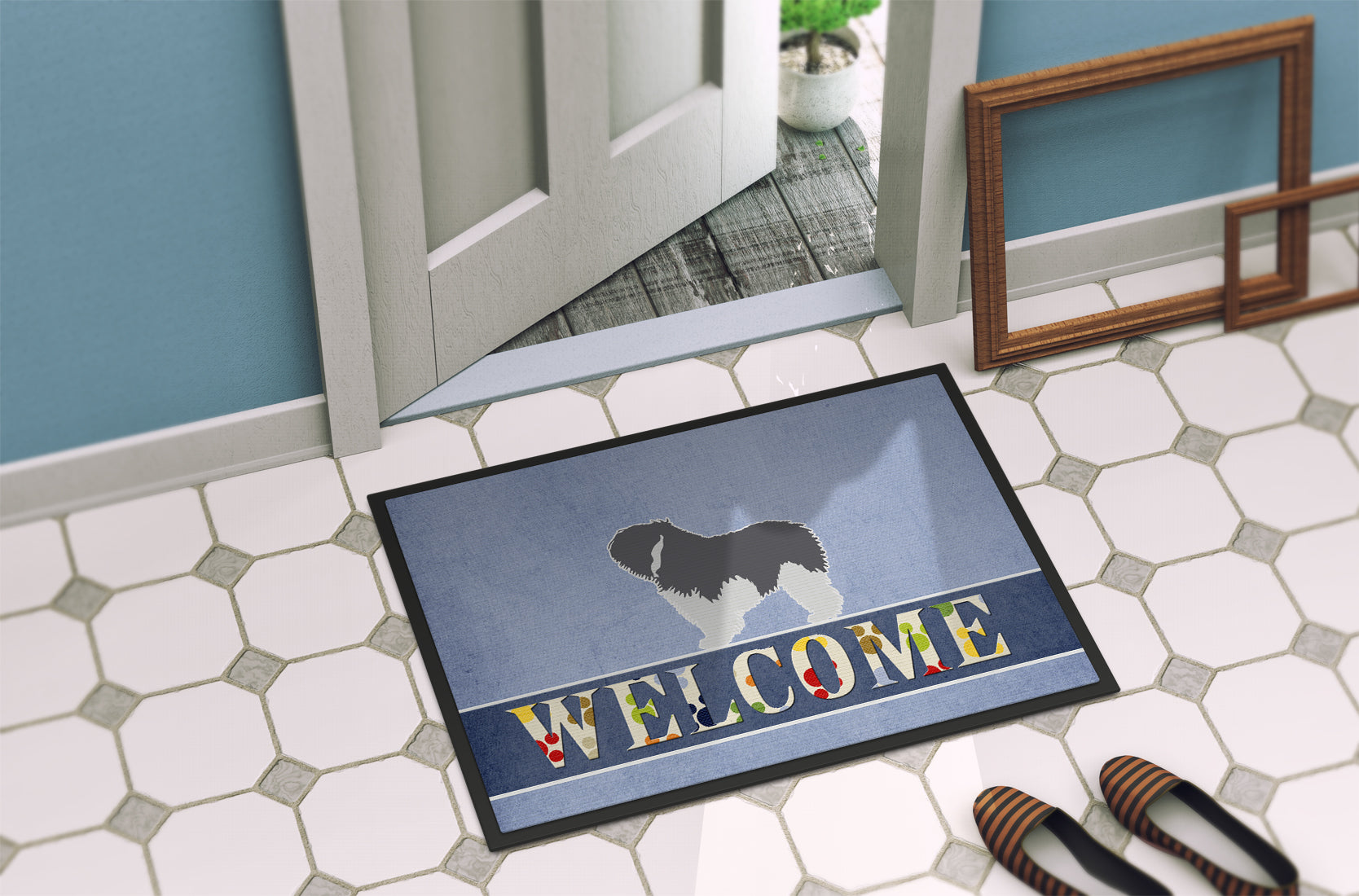 Polish Lowland Sheepdog Dog Welcome Indoor or Outdoor Mat 18x27 BB5536MAT - the-store.com