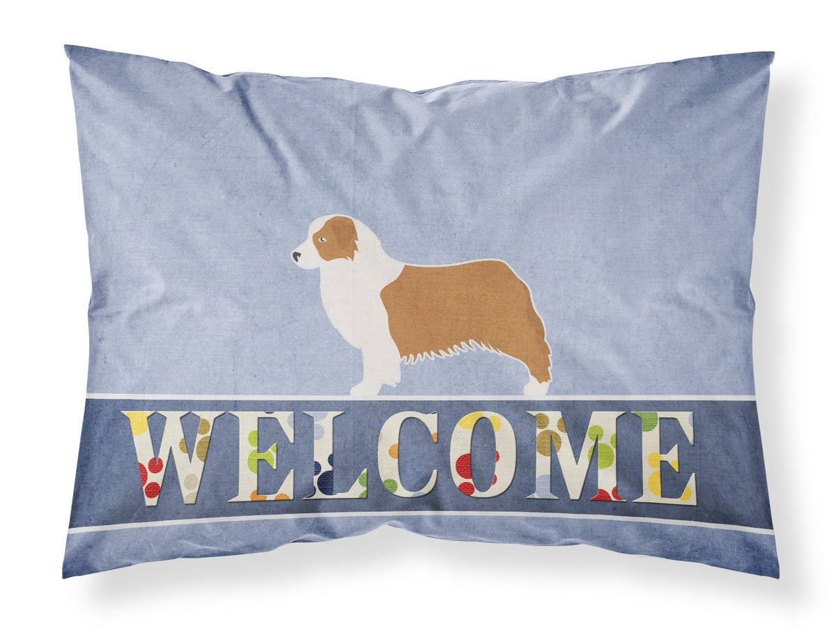 Australian Shepherd Dog Welcome Fabric Standard Pillowcase BB5537PILLOWCASE by Caroline&#39;s Treasures