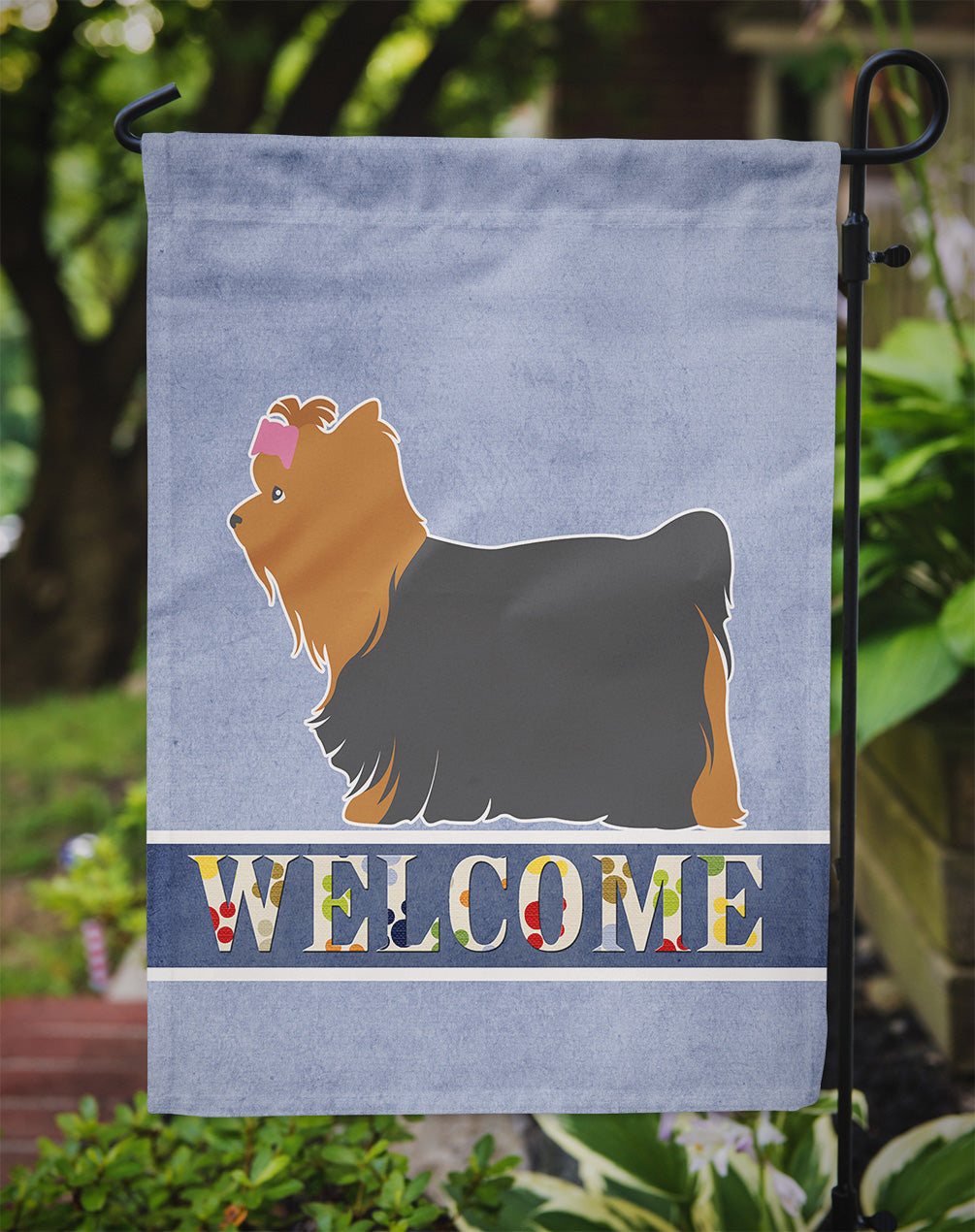 Yorkshire Terrier Yorkie Welcome Flag Garden Size BB5538GF  the-store.com.