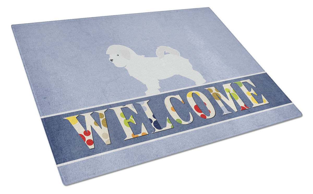 Maltese Welcome Glass Cutting Board Large BB5540LCB by Caroline&#39;s Treasures