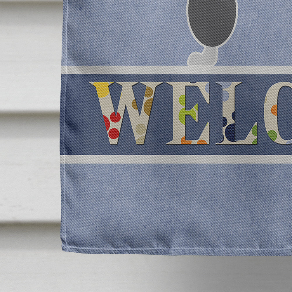 Poodle Welcome Flag Canvas House Size BB5543CHF