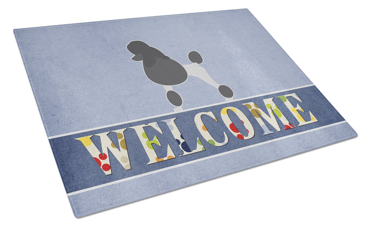 Poodle Welcome Glass Cutting Board Large BB5543LCB by Caroline&#39;s Treasures