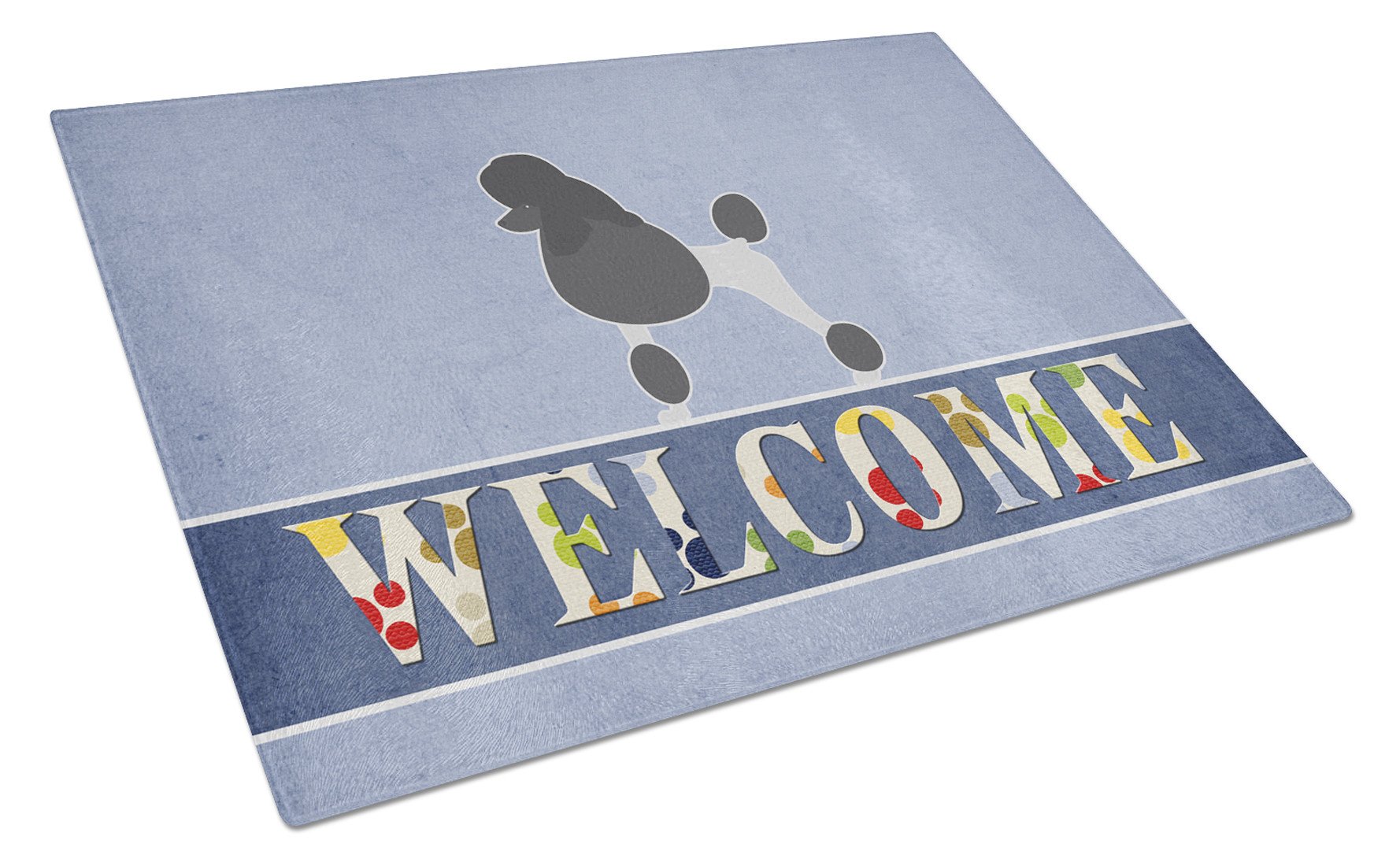 Poodle Welcome Glass Cutting Board Large BB5543LCB by Caroline's Treasures