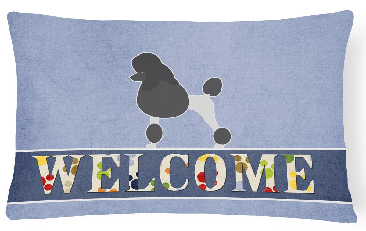 Poodle Welcome Canvas Fabric Decorative Pillow BB5543PW1216 by Caroline&#39;s Treasures
