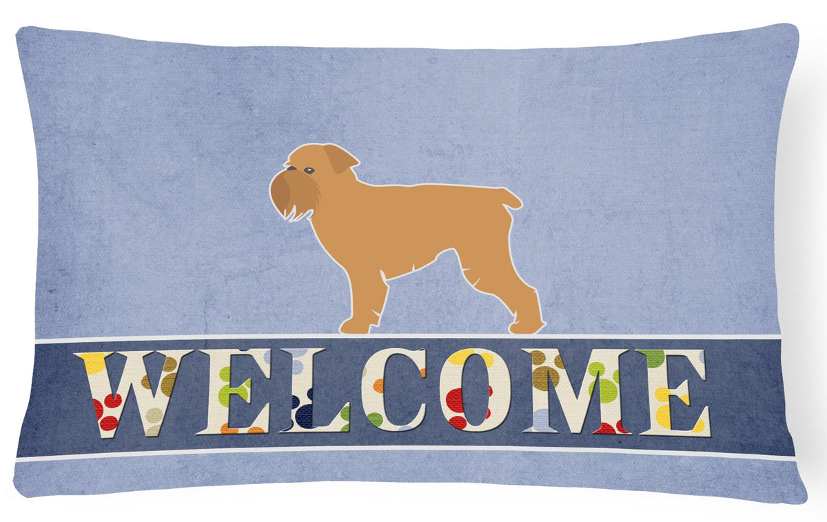 Brussels Griffon Welcome Canvas Fabric Decorative Pillow BB5544PW1216 by Caroline&#39;s Treasures