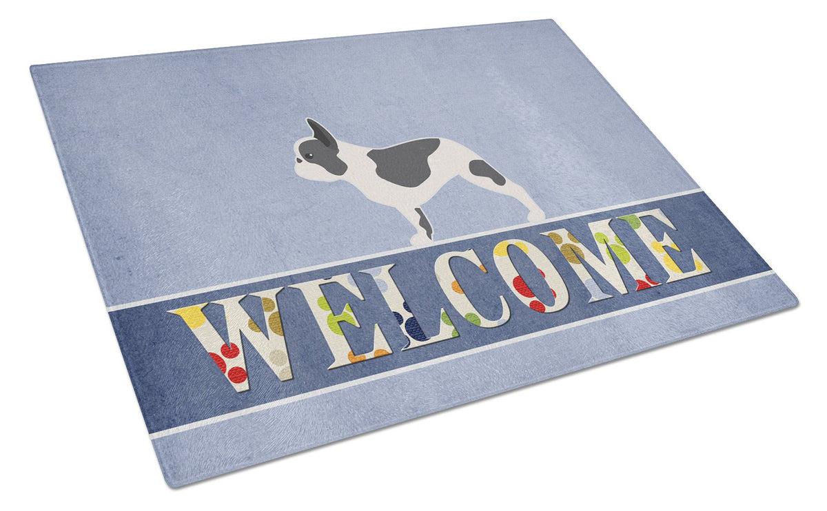 French Bulldog Welcome Glass Cutting Board Large BB5545LCB by Caroline&#39;s Treasures