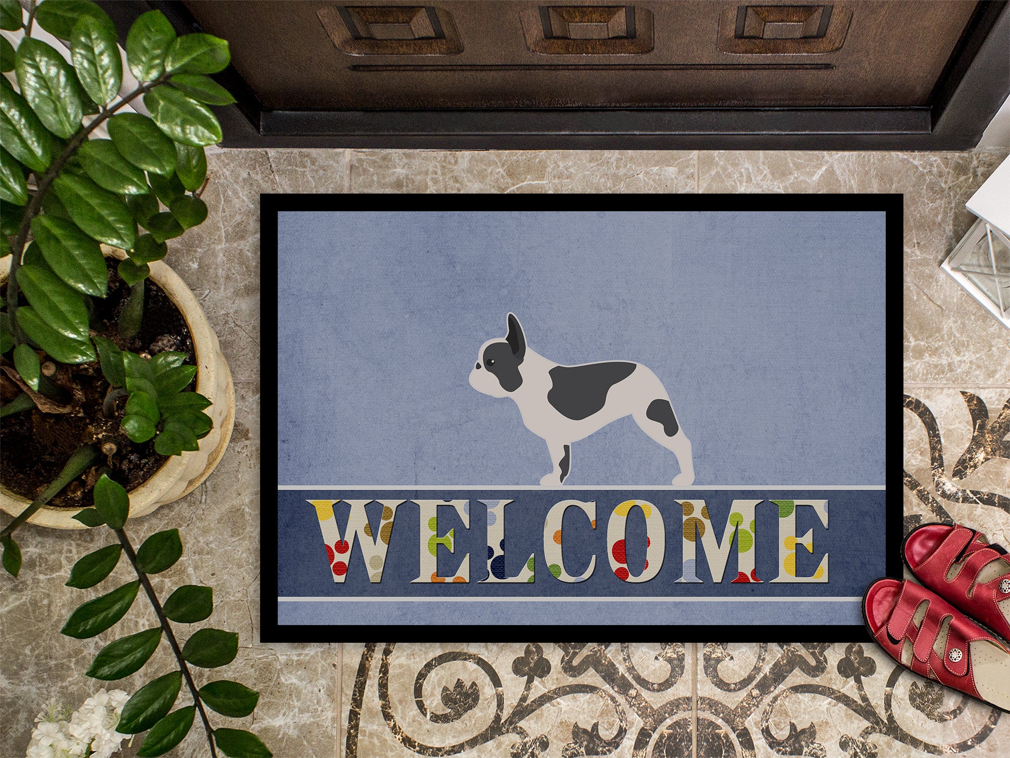French Bulldog Welcome Indoor or Outdoor Mat 18x27 BB5545MAT - the-store.com