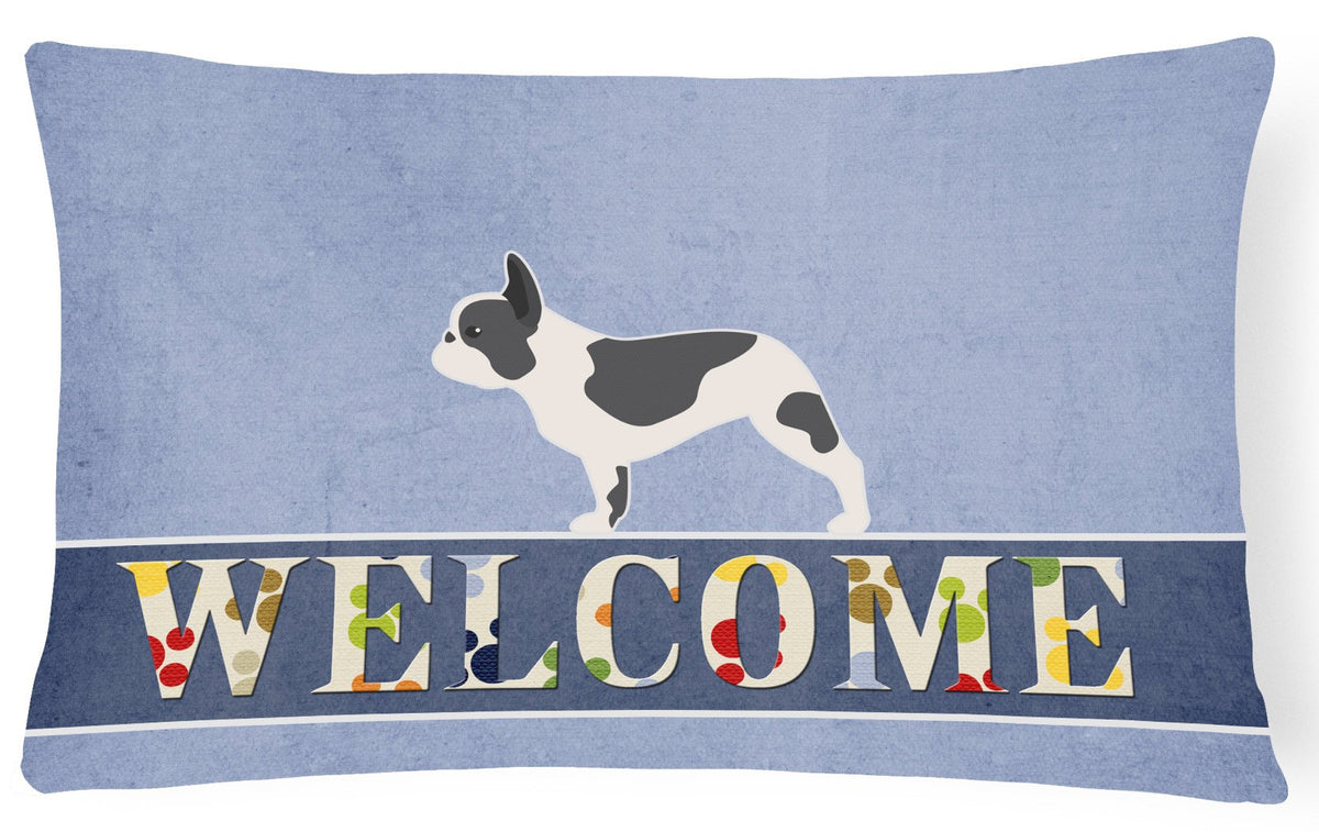 French Bulldog Welcome Canvas Fabric Decorative Pillow BB5545PW1216 by Caroline&#39;s Treasures