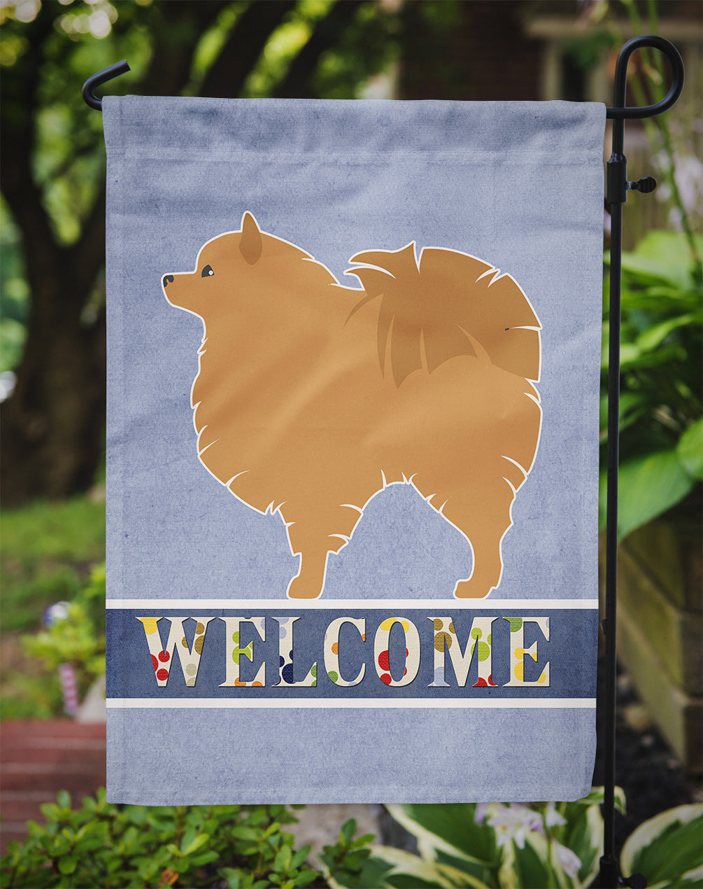 Pomeranian Welcome Flag Garden Size BB5546GF