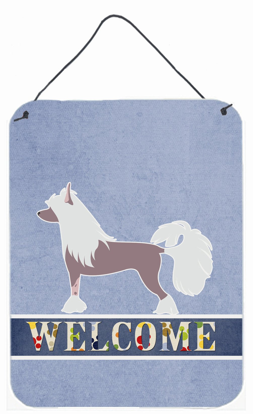 Chinese Crested Welcome Wall or Door Hanging Prints BB5547DS1216 by Caroline&#39;s Treasures